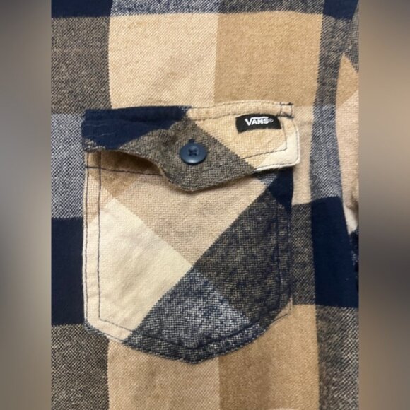 VANS plaid flannnel - slim fit - size M - navy blue - Picture 2 of 6